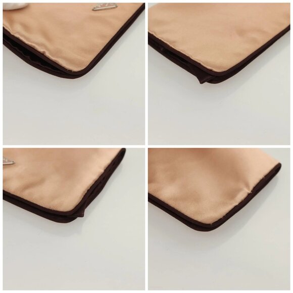 PRADA Pouch Satin Beige Auth 129577 - Picture 16 of 16